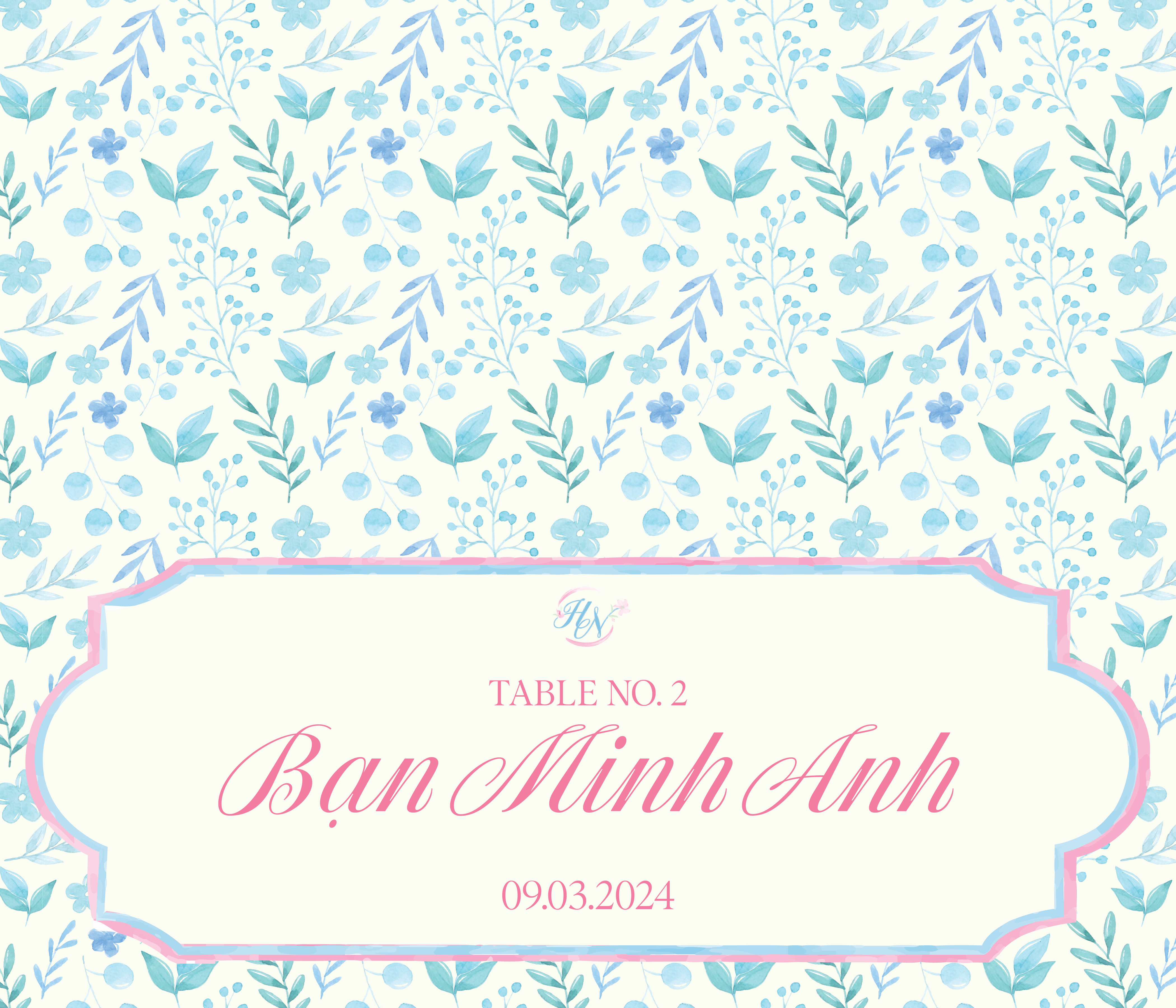 Menu cưới - màu nước